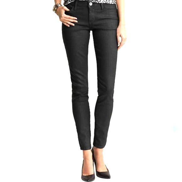 Banana Republic Factory Black Coated Skinny ankle fit jean Size 28/6R $89 NWT - Picture 1 of 16